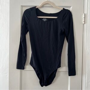 Everlane black long sleeve round neck bodysuit leotard Small
